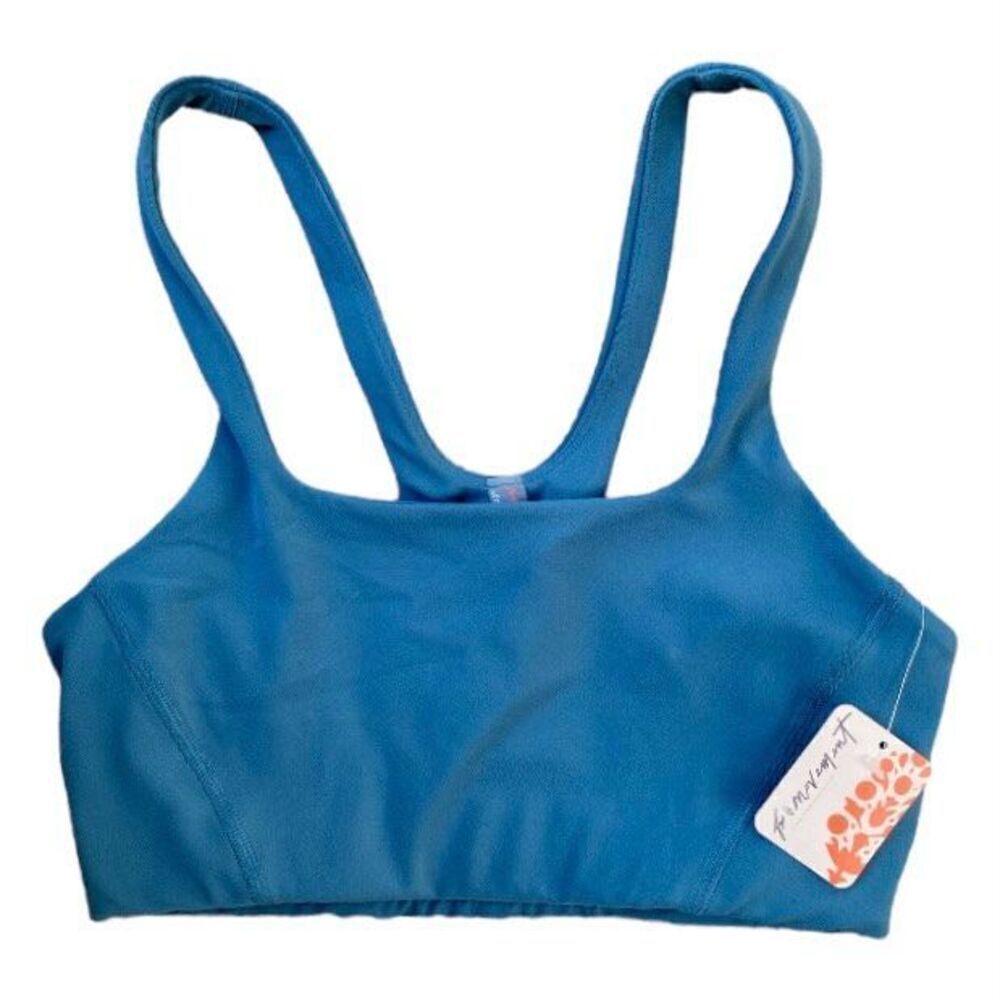 FP Movement Blue Never Better Square Neck Sports Bra NWT Size Extra Small - Picture 3 of 8